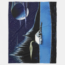 "Cabin by the Lake" Fleece Deken ontwerp.