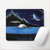 "Cabin by the Lake" Mousepad ontwerp. Muismat (Met muis)