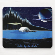 "Cabin by the Lake" Mousepad ontwerp.