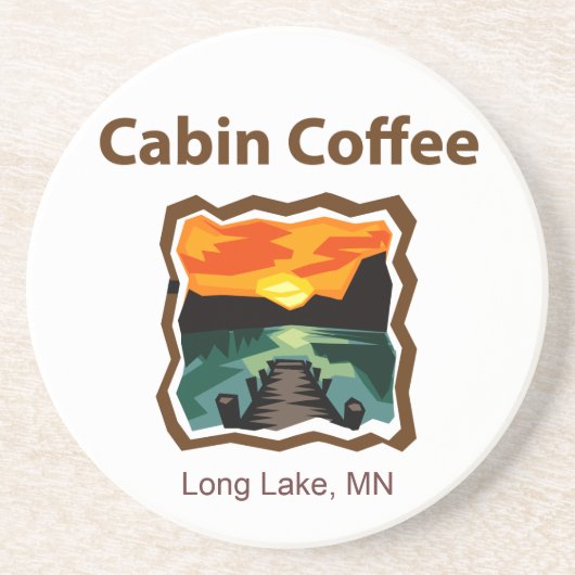 Cabin Coffee Zandsteen Onderzetter (Voorkant)