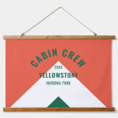 Cabin Crew Aangepaste Bestemming Retro Rood Groen Hangend Wandkleed (Voorkant)