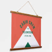 Cabin Crew Aangepaste Bestemming Retro Rood Groen Hangend Wandkleed (Gebogen)