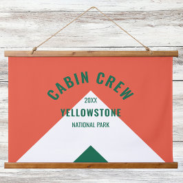 Cabin Crew Aangepaste Bestemming Retro Rood Groen Hangend Wandkleed