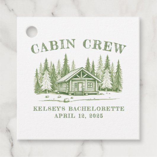 Cabin Crew Green Camp vrijgezellenfeest Bedankjes Labels (Voorkant)