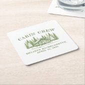 Cabin Crew Groen Kamp Afscheidscadeau Kartonnen Onderzetters (Schuin)