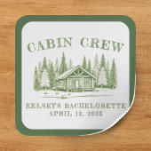 Cabin Crew Groen Meisjesuitgang Avond Vierkante Sticker