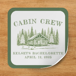 Cabin Crew Groen Meisjesuitje Vierkante Sticker