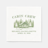 Cabin Crew Groen Verlovingsfeest Servet (Voorkant)