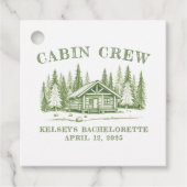 Cabin Crew Groene Camp Bachelorette Feest Bedankjes Labels (Voorkant)