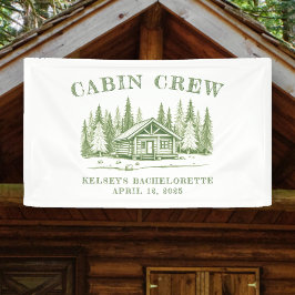 Cabin Crew Groene Camp Bachelorette Feest Spandoek