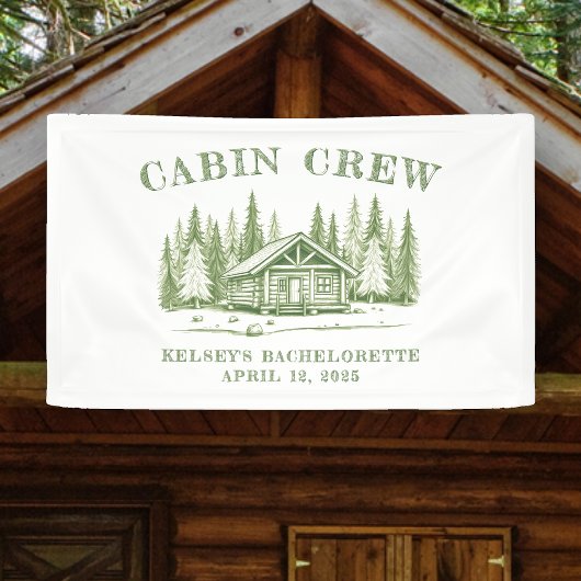 Cabin Crew Groene Camp Bachelorette Feest Spandoek