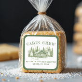 Cabin Crew Groene Camp Bachelorette Feest Vierkante Sticker