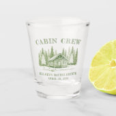 Cabin Crew Groene Kamp Bachelorette Party Shot Glas (Voorkant)