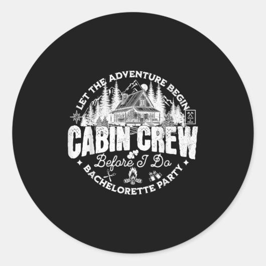 Cabin Crew Voor ik Trouw Bachelorette Feest Kamp B Ronde Sticker (Voorkant)