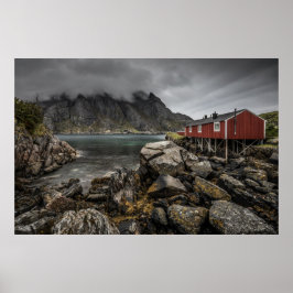 Cabin de Noorse Lofoten-eilanden Poster