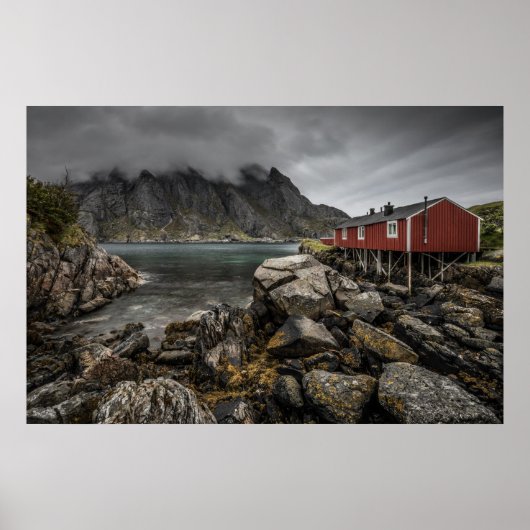 Cabin de Noorse Lofoten-eilanden Poster (Voorkant)