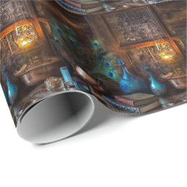 Cabin door lamplicht rustieke winter scène bruin b cadeaupapier