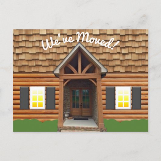 Cabin Facade Nieuw Adres Briefkaart (Voorkant)