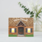 Cabin Facade Nieuw Adres Briefkaart (Staand voorkant)