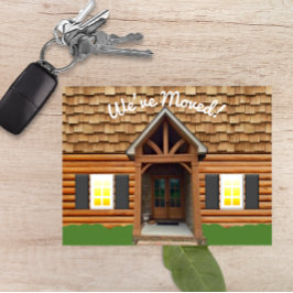 Cabin Facade Nieuw Adres Briefkaart