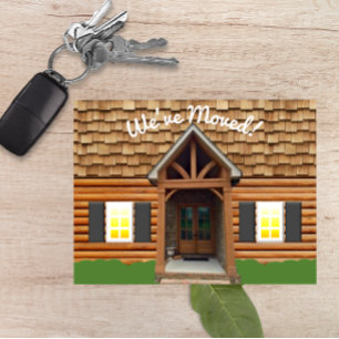 Cabin Facade Nieuw Adres Briefkaart