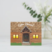 Cabin Facade Realtor Open House Briefkaart (Staand voorkant)