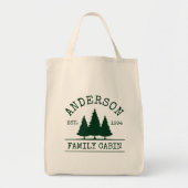 Cabin Familienaam Forest Green Grocery Tote Bag (Voorkant)