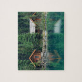 Cabin Forest Bossen Vakantie Meer Legpuzzel (Verticaal)