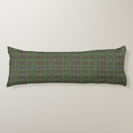 Cabin Forest Green Tartan Lichaamskussen (Voorkant)
