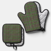Cabin Forest Green Tartan Ovenwant & Pannenlap Set (Voorkant / Achterkant)