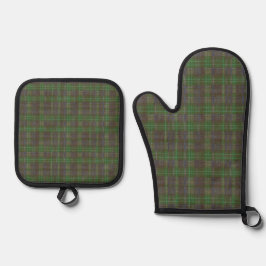 Cabin Forest Groen Tartan Ovenwant & Pannenlap Set