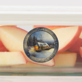 Cabin Home in Winter Labels (Aangebracht)