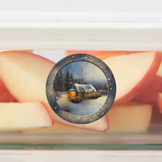 Cabin Home in Winter Labels (Aangebracht)