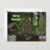 Cabin in de Bossen Bewegingsbericht Postkaarten Aankondigingskaart (Voorkant / Achterkant)