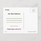 Cabin in de Bossen Bewegingsbericht Postkaarten Aankondigingskaart (Achterkant)