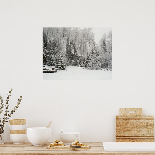 Cabin in Snowfall Poster (Keuken)