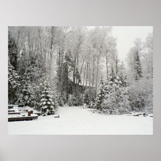 Cabin in Snowfall Poster (Voorkant)