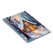 Cabin in the Snowy Winter Woods Christmas Notitieboek (Rechterzijde)