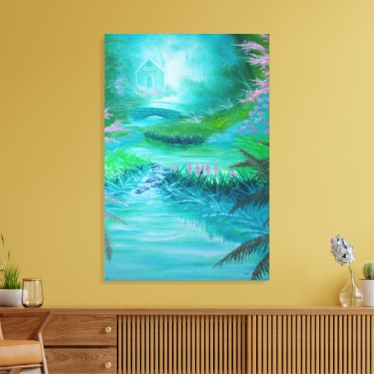 Cabin in the Woods Canvas Afdruk (Insitu (Woonkamer))