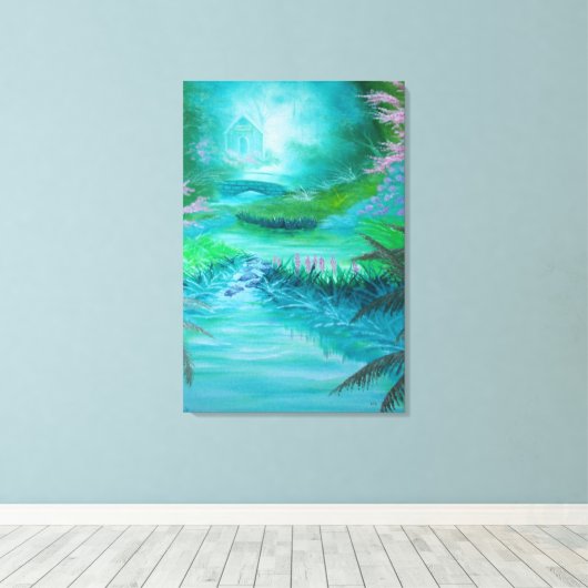 Cabin in the Woods Canvas Afdruk (Insitu (Houten vloer))