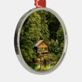 Cabin Lake House Metalen Ornament (Rechts)