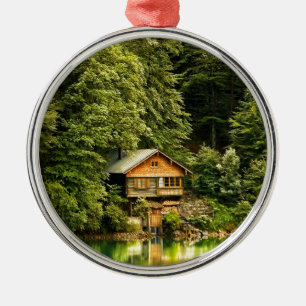 Cabin Lake House Metalen Ornament