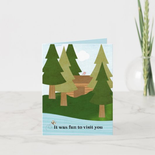 Cabin-Lake Visit-Bedankt voor de gastvrijheid Bedankkaart (Voorkant)