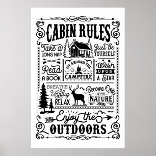 Cabin Life: Ontkoppel en omarm het buitenleven Poster