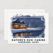 *~* Cabin Moon Artsy AP49 Winter Fishy Schets Briefkaart (Voorkant / Achterkant)