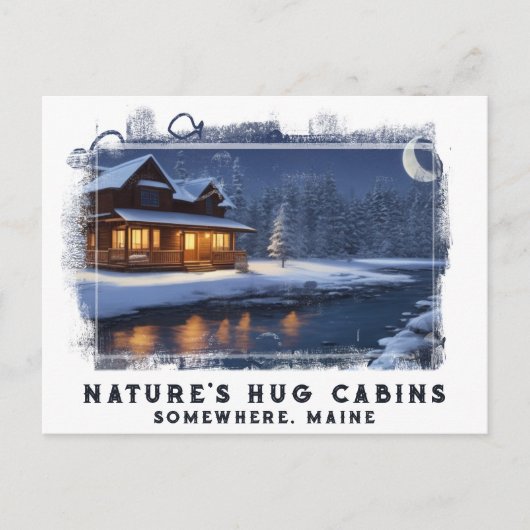 *~* Cabin Moon Artsy AP49 Winter Fishy Schets Briefkaart (Voorkant)