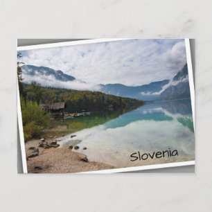 Cabin naast het Bohinj-meer in Slovenië Briefkaart