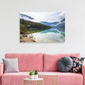 Cabin naast het Bohinj-meer in Slovenië Canvas Afdruk (Insitu (Woonkamer))