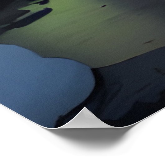 Cabin onder het noorderlicht poster (Hoek)