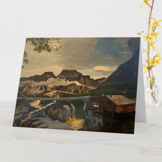 Cabin op het bergmeer, door Gary Poling Kaart (Gele Bloem)